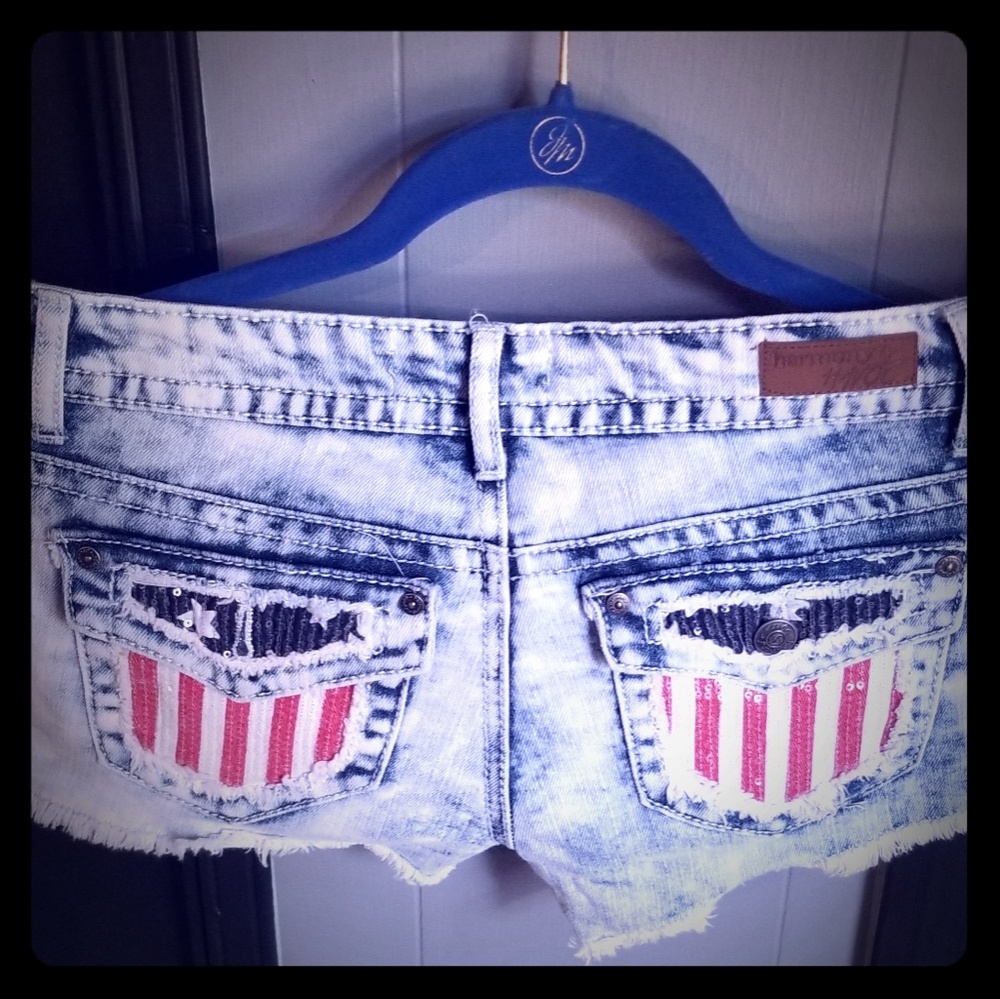 American flag pocket shorts